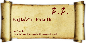 Pajtás Patrik névjegykártya